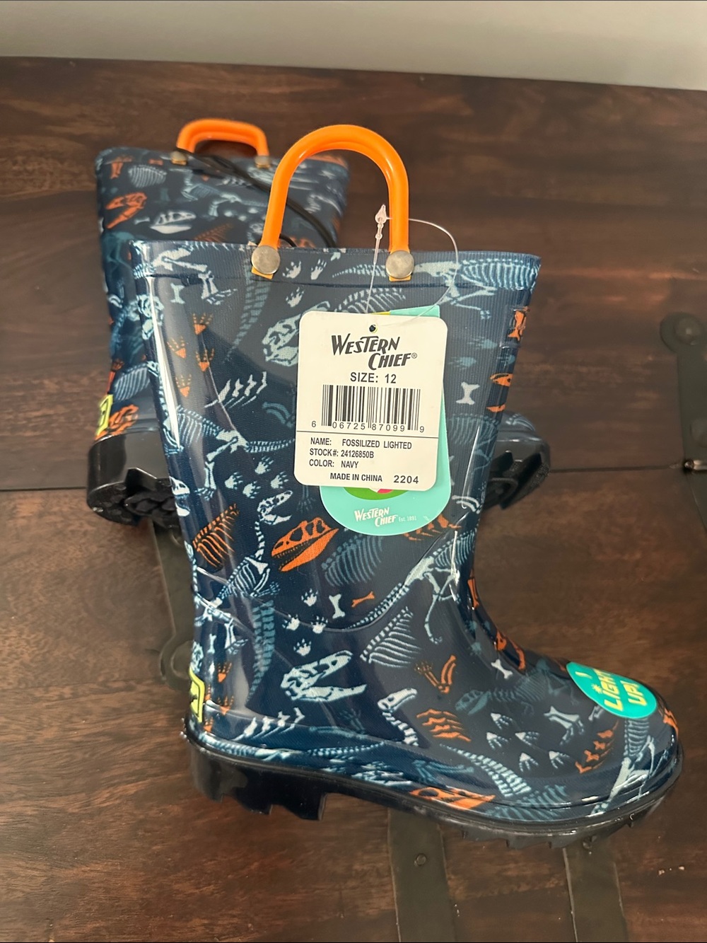 Western Chief Dinosaurs Boys Rain Boots Size 12 - Picture 7 of 10